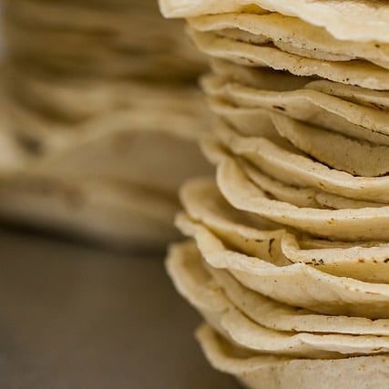 white soft corn tortillas