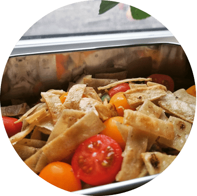 tortilla croutons in salad